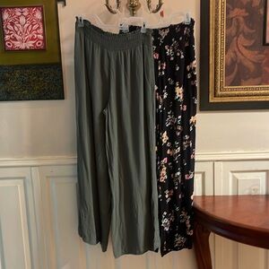 3 pair wide bottom elastic waist dress pants.